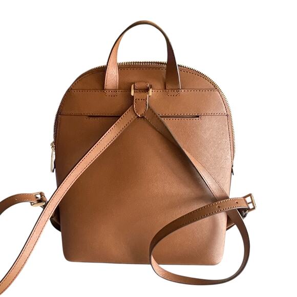 Michael Kors Cindy Large Backpack Womens Luggage Brown Saffiano Leather Bag - Picture 6 of 12